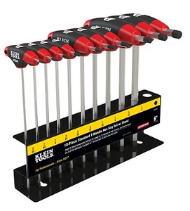 Klein Tools JTH910E Hex Key Set, SAE, T-Handle, 9-Inch with Stand, 10-Piece - Picture 1 of 5