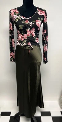 Blusa Y2K Charlotte Russe manga longa pequena gravata frontal caprichoso grunge coquete - Imagem 1 de 4