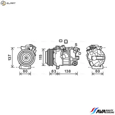 COMPRESSOR AIR CONDITIONING RTK630 FOR RENAULT SCENIC/III/GRAND MEGANE/CC 1.2L - Image 1 of 4