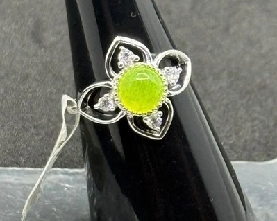 Ring Bomb Party Ring Size 6 Genuine Peridot Quartz RBP3354 - Image 1 of 4