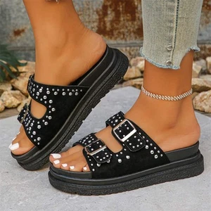 Summer Fashion Comfortable Women's Sandals Roman Metal Breathable Thick Sole Rou - Picture 1 of 14