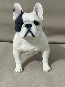 Large White & Black Male French Bulldog Resin Figurine Statue   9in. - Picture 1 of 4