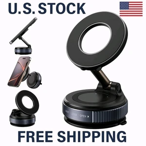 Vacuum Magnetic Car Phone Holder (K007) Foldable Design 360° Degrees Adjustable - Picture 1 of 11