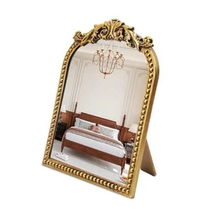 Espejo de Maquillaje Antiguo Espejo de Tocador Espejos de Mesa Arqueados para Dorado - Imagen 1 de 7