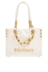 BALMAIN 1945 Soft Small $2650 White Leather Tote Bag New & Authentic - Picture 1 of 4