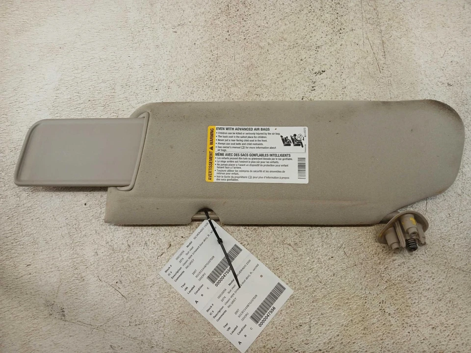 Б/у правый солнцезащитный козырек подходит: 2007 Chevrolet Silverado 1500 пикап классический стиль cr - Изображение 1 из 4