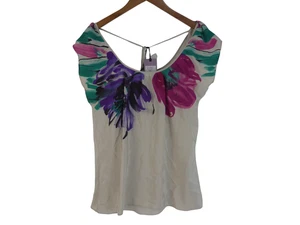 New Ladies COAST Silk Floral Ivory Top Blouse UK Size 14 - Picture 1 of 6