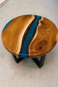 30" Round Epoxy Resin Coffee Table Top - Unique Home Decor - Picture 1 of 9