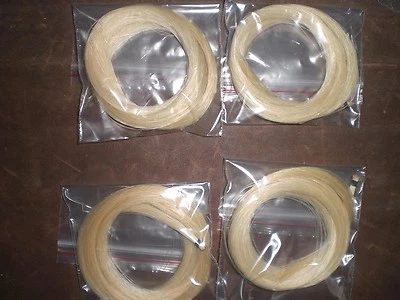 4 hanks White Mongolia Horse Hair 32 inches, Violin bow hair 6 grams/PC - Image 1 of 4