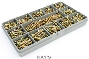 POZI COUNTERSUNK WOODSCREWS 380 ASSORTED 3.5mm TIMCO SOLO YELLOW WOOD SCREW KIT - Picture 1 of 2