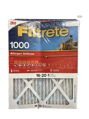 3M Filtrete  9800 Red 16" X 20 " X 1" Micro Allergen Furnace Air Filters 4 Units - Image 1 of 4