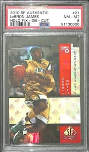 2010-11 Upper Deck SP Holo F/X Red Diecut #21 LeBron James PSA 8 - Picture 1 of 2