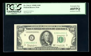 DBR 1950-D $100 FRN Philadelphia Fr. 2161-C PCGS XF-40 PPQ Serial C05143221A - Picture 1 of 2