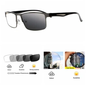 Bifocal Transition Photochromic Men's Reading Glass Presbyopic Sun Reader - Picture 1 of 4