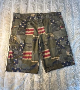 Pantalones Cortos Diamond Stash Para Hombres 50 Camuflaje Bandera de EE. UU. Rip Stop Carga Informal Papá MAGA - Imagen 1 de 12