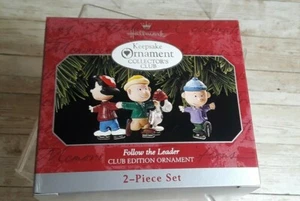 Peanuts Hallmark Keepsake Follow the Leader 2-Piece Ornament Set 1998 in Box VTG - Picture 1 of 10