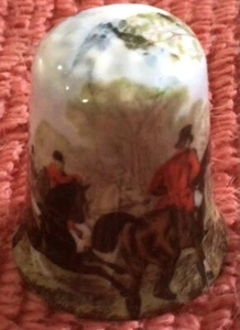 Fox Hunt Hunting Porcelain Thimble Herring 2 - Picture 1 of 3
