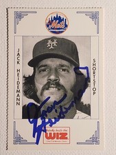 1991 The Wiz Jack Heidemann NY Mets Auto Autograph Signed 2x3 Card Indians #168