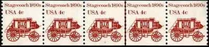 US Stamp Scott # 1898Ae Tagging Omitted Error Plate Number 6 Strip of 5 Mint NH - Picture 1 of 1