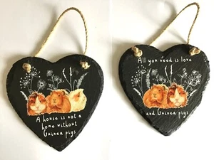 New slate cute guinea pig hanging plaque gift pet 2 designs Free P & P - Picture 1 of 3