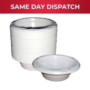 1000 tazones de postre de plástico blanco para comida y frutas para llevar - 15 cm - Imagen 1 de 6