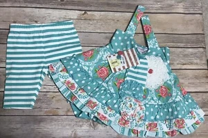 Neu mit Etikett Serendipity Mädchen 3-teiliges Top Shorts Stirnband aquamarin pink 2019 9 Monate NEU - Bild 1 von 3