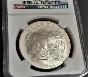 2011-S U.S. ARMY $1 SILVER DOLLAR NGC MS70 EARLY RELEASES BLUE LABEL - Picture 1 of 5