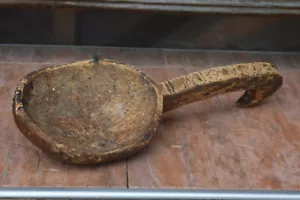Primitive Old Antique Big Wooden Wood Spoons Kitchen Tools 19th century - Picture 1 of 10