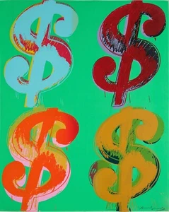 ANDY WARHOL Pop Art Poster or Rolled Canvas Print "Dollar Signs" 4 - Picture 1 of 1