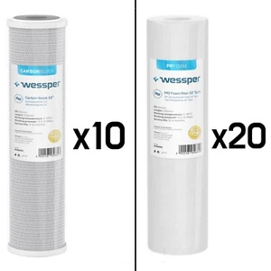 10x filtro a carbone attivo, 20x Cartuccia filtro acqua per sedimenti - Zdjęcie 1 z 6