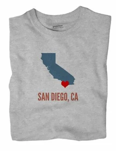 San Diego California CA T-Shirt HEART - Picture 1 of 6