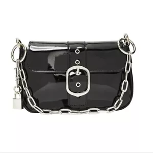 Borsa piccola vintage vernice ragazza nera messenger tracolla catena baguette borsa carina - Foto 1 di 42