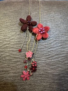 Pilgrim Jewellery Swarovski Crystal Red Floral Necklace - Picture 1 of 2