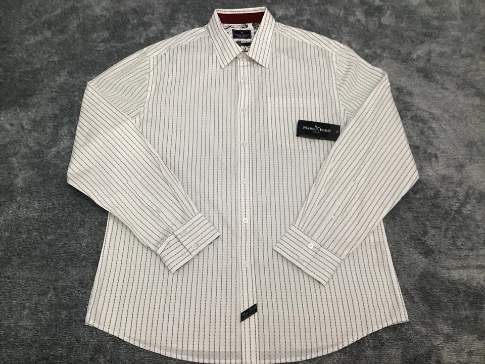 Camisa Marc Ecko Para Hombre XL Cuello Abotonado Manga Larga Rayas Foto 1 de 4