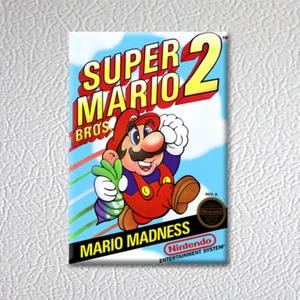 NES - Super Mario Bros. 2 (NEU High Quality Box Art KÜHLSCHRANKMAGNET) - Bild 1 von 2