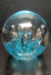 Vintage Bubble Art Glass Orb Paperweight - Picture 1 of 8