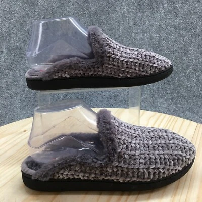 DF By Dearfoams Slippers Womens 7-8 M Mule Black Knitted Slip On Cozy Comfort - Image 1 of 4