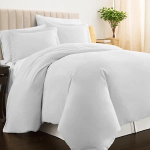 Pure 100% Cotton Full Duvet Cover Set, Luxurious 400 Thread Count Long Staple Co - Picture 1 of 6