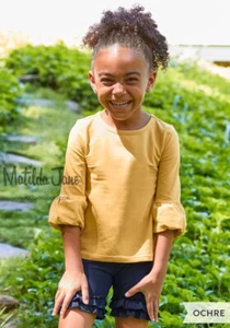 Girls Matilda Jane Perfectly paired puffer tee Top Golden Yellow size 8 NWOT - Picture 1 of 1