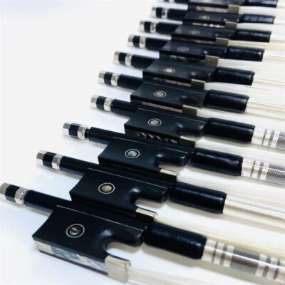 10pcs Strong Professional black Carbon fiber violin bow 1/2 ,round Stick - Image 1 of 4