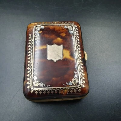 Ancien porte monnaie écaille à décor argent & vermeil or/argent 19e Napoléon III - Photo 1/4