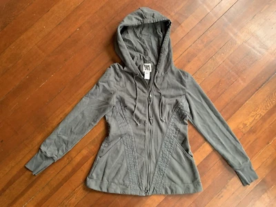 Prairie Underground Hoodie Gray M Quilted Organic Cotton Pockets Athleisure USA - Image 1 of 4