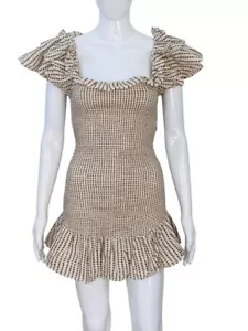 Mini Vestido Corto LoveShackFancy Mujer Estampado Lunares Algodón Ajustado XS - Imagen 1 de 14