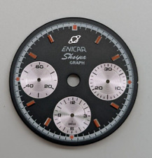 ENICAR SHERPA GRAPH Cadran Argent Pour Vintage Chronographe Cadran #107