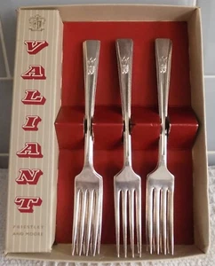 Set Of 6 New Vintage Priestley & Moore Sheffield Steel Dinner Forks - Picture 1 of 6