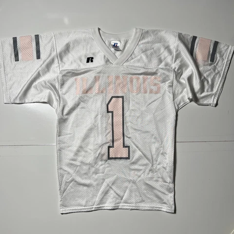 Vintage Illini Russell Athletic Nylon Mesh Foorball Jersey Youth Small Cover