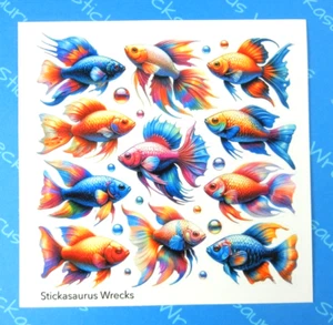 Betta Fisch Stickerbogen - Bild 1 von 3