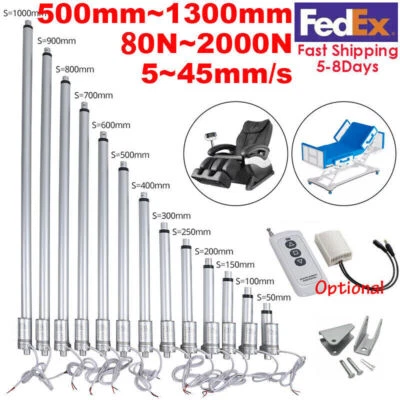 12V Linear Actuator Motor 800mm 1000mm 120N 2000N Fast Speed Remote Controller - Image 1 of 4
