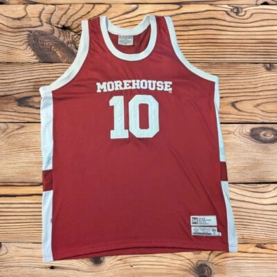 Camiseta deportiva de baloncesto vintage cosida de los Morehouse Tigers 4XL Head Gear número 10 Ncaa Foto 1 de 4