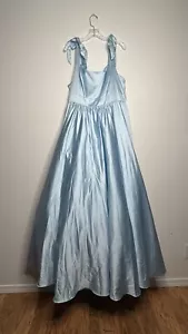 Mac Duggal Tie Shoulder Sweetheart Ballgown Powder Blue Size 16 Pockets #67981 - Picture 1 of 16